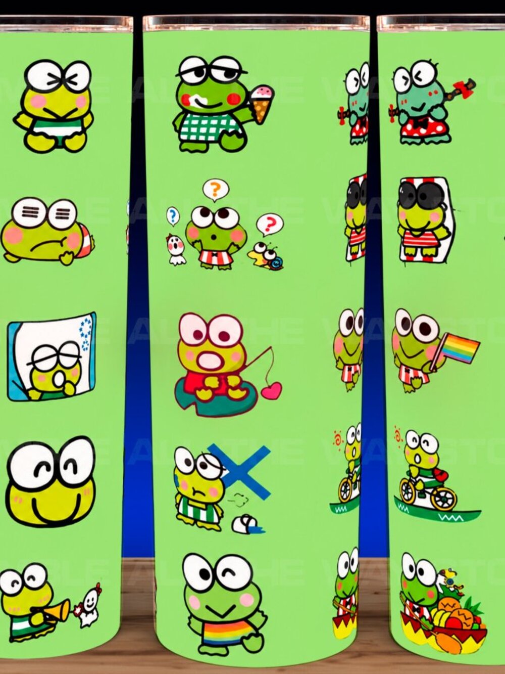 Hello Kitty Keroppi Frog Plaid Green Tumbler 20oz